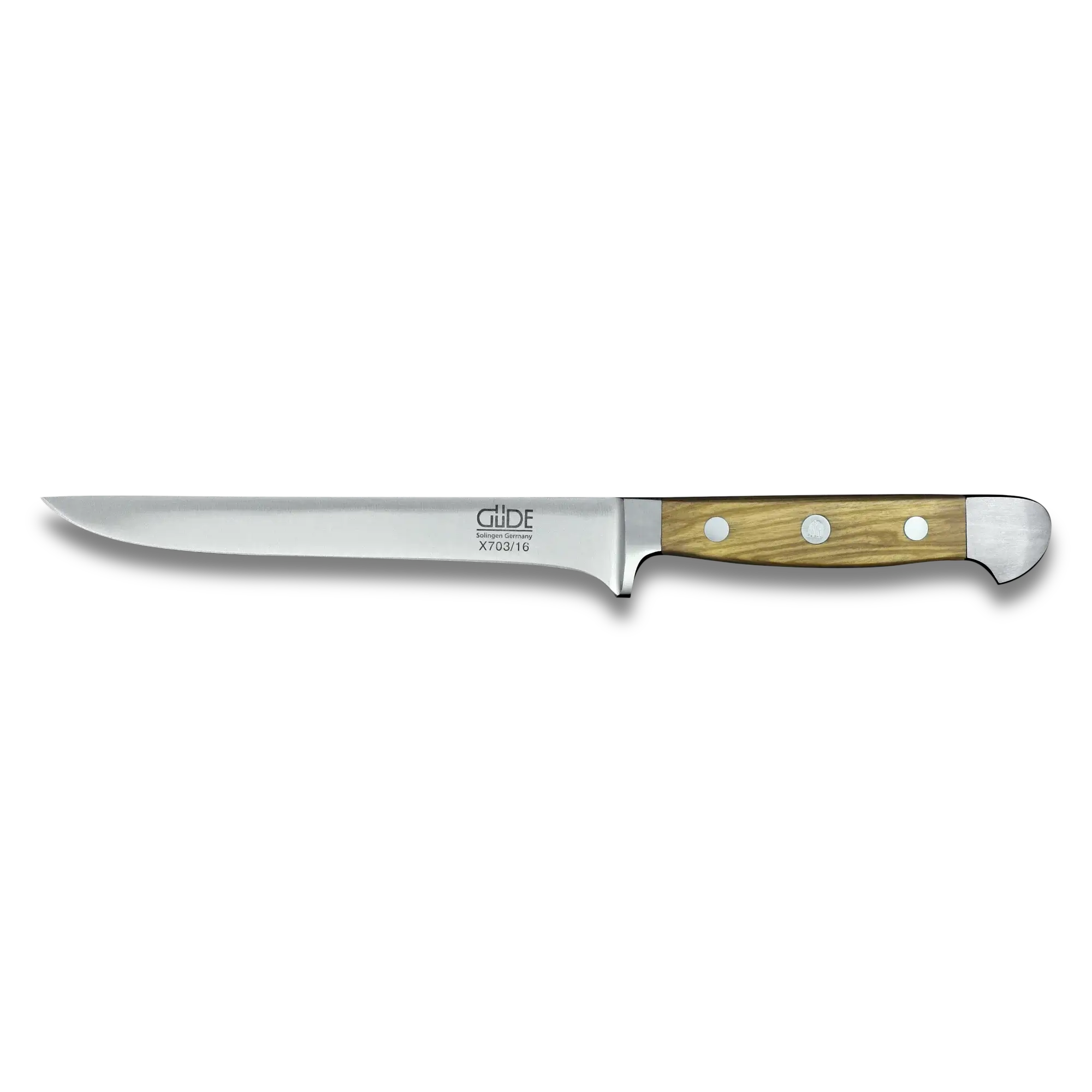 ALPHA-OLIVE | Couteau à désosser 16 cm (flexible) | Acier Forgé / Manche en Bois d'Olivier